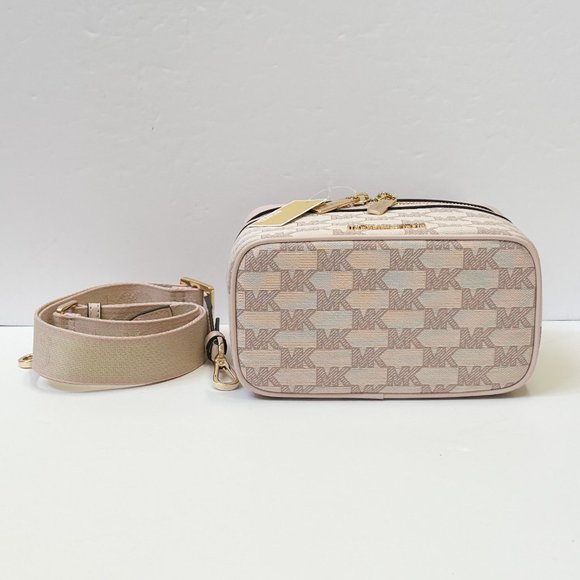 Michael Kors Jet Set Item Medium Zip Trunk Crossbody Bag MK Signature Pink Multi - Picture 7 of 12